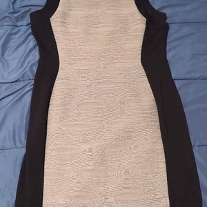 Calvin Klein Size 16 Black and Gray Midi Dress